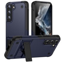 Designed for Samsung Galaxy S22 Plus Case, with Hidden Kickstand Military Grade Drop Protection Dustproof Hybrid Hard PC Kickstand Phone Case Cover for Men Women for S22 Plus, Navyblue