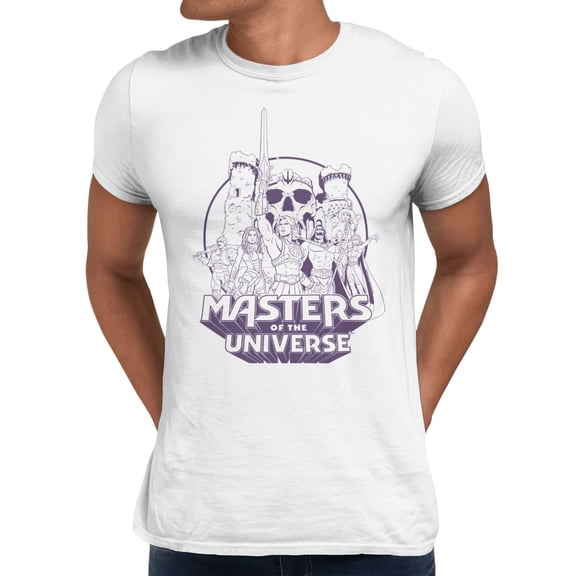 Masters Of The Universe Movie Castle Grayskull Groupshot Outline Men's T Shirt (White, S-XXXL)