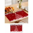 thumbnail image 6 of Placemats Set of 6, Cotton Linen Heat Table Mats Non-Slip Washable Merry Christmas Balls Red Pine Needles Snowflake Xmas Tree Placemat for Holiday Banquet Dining Kitchen Table Decor, 6 of 6