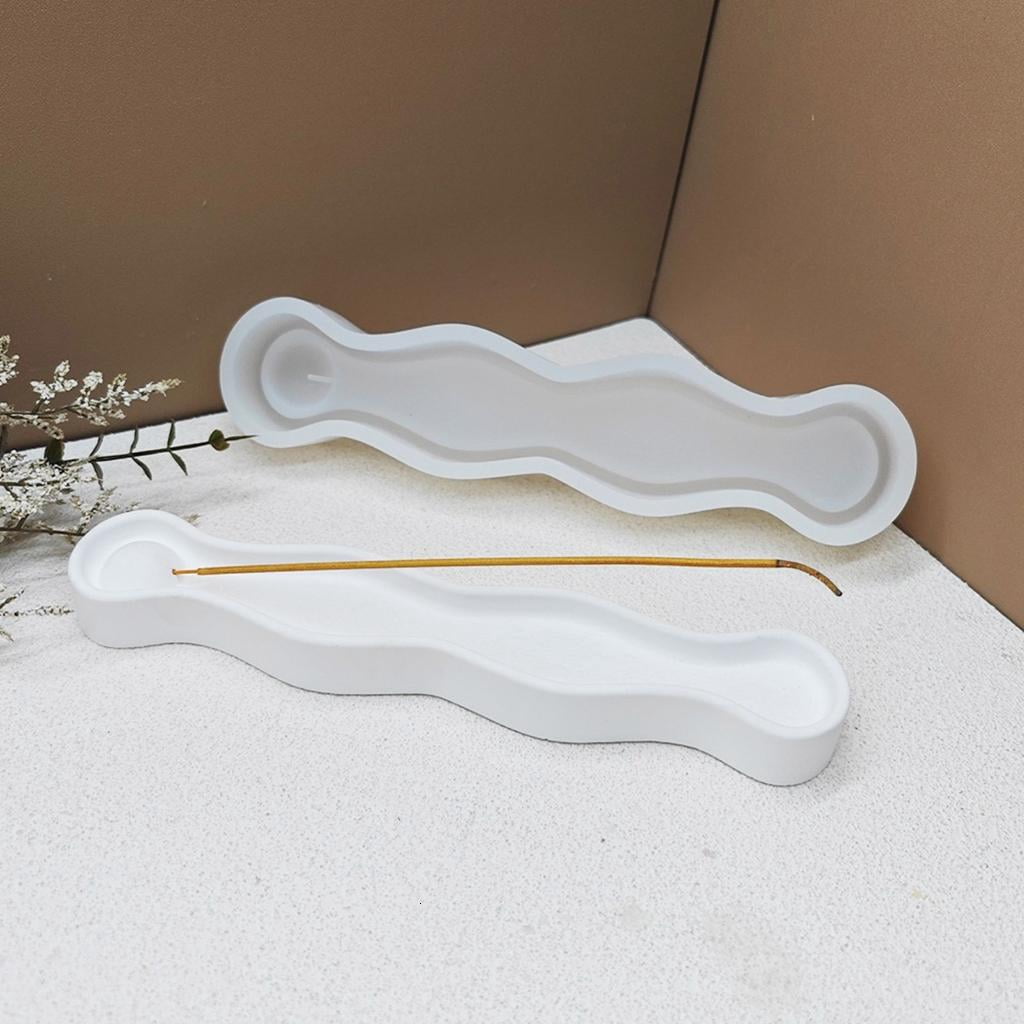 Silicone Mould for Decorative Incenses Holders Handmade Gypsum Home Decoration Mould Incenses Tray Crafting Mold