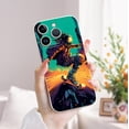 thumbnail image 2 of Moderno y resistente: Funda protectora plateada colorida y mate con estampado artístico caprichoso para iPhone 15 Pro Max 14 13 12 Pro 11, 2 of 4