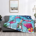 thumbnail image 2 of Fuzoiu Beach Flamingo Trio Print Flannel Blanket,Throw Blanket,Flannel Home Decor,Fleece Bed Blankets,Cozy Soft Blanket for Bed, Sofa, Camping, and Travel-40"x30", 2 of 6