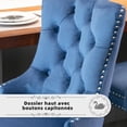 thumbnail image 5 of Velvet Upholstered Bar Stools Set of 2 with Back and Wood Legs, Metal Pulling Ring, Armless Counter Height Barstools for Kitchen Island, Pub, 5 of 7