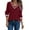 Wine, variant on LEBONYARD Women's Trendy V-Neck Groove Striped Lightweight Fleece Solid Colored Long Sleeve Casual Loose Warm Fit Knitted Pullover Base Layer Sweaters