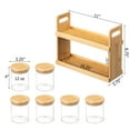 thumbnail image 6 of Basicwise Versatile 2-Tier Bamboo Spice Rack and Pantry Organizer with 6 Glass Jars – Perfect for Countertop Storage in Kitchens to Keep  Seasoning Containers Neatly Displayed and Easily Accessible, 6 of 10