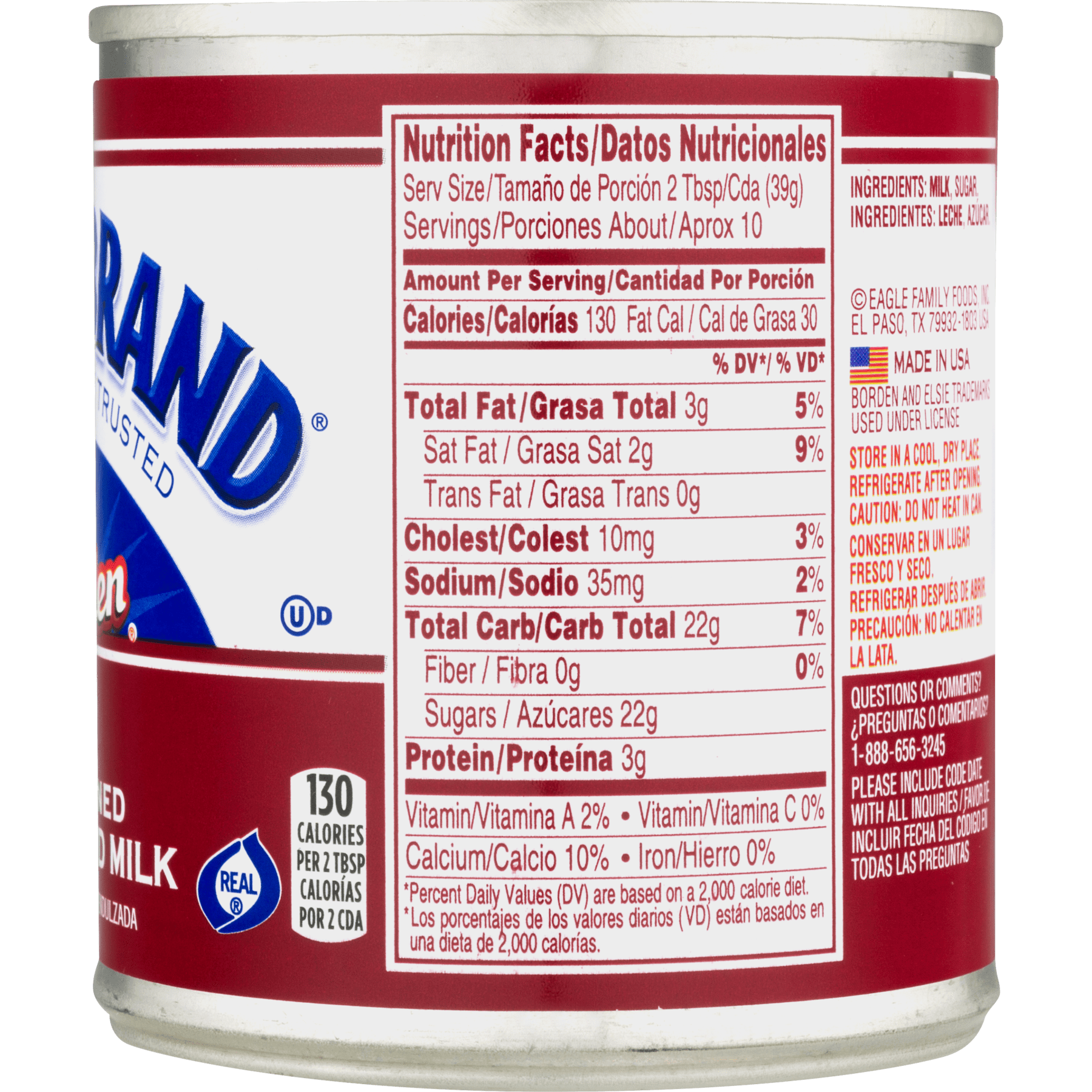 Condensed Milk Nutrition Facts Label Bios Pics