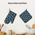thumbnail image 6 of Navy Blue Nautical Anchors Oven Mitts and Pot Holders 2 Pcs Set Oven Glove and Potholder Suitable for Barbecues Baking Cooking Microwave, 6 of 6