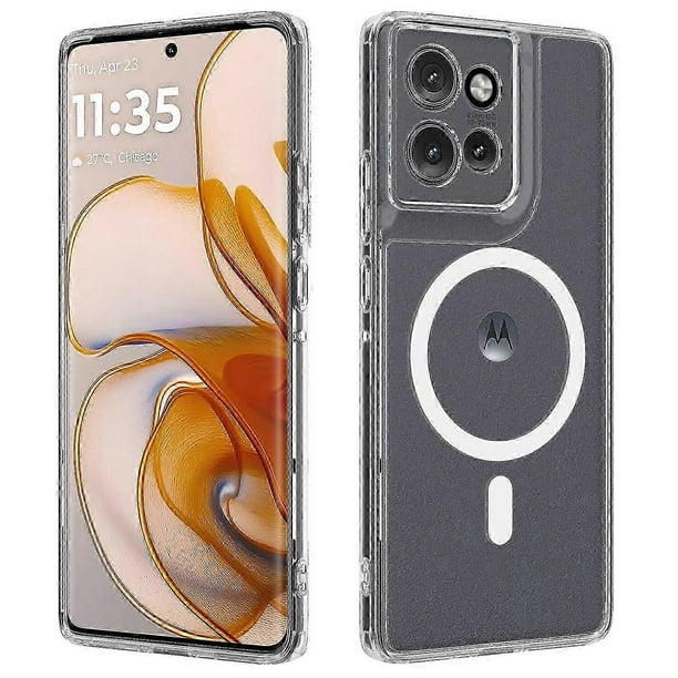 For Motorola Edge 50 Neo 5G Clear Case TPU+Acrylic Magnetic Phone Cover Compatible with MagSafe