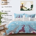 thumbnail image 3 of Merry Christmas Bedding Duvet Cover Set Twin Size 4 Pieces Christmas Gnomes Snowflakes Heart Light Blue Bedding Set with Zipper Closure, 1 Comforter Cover 68x86 Inches 1 Flat Sheet & 2 Pillow Cases, 3 of 7