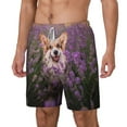 thumbnail image 2 of Gaeub Dog in Lavender Flowers Mens Swim Trunks Stretch Beach Shorts Quick Dry for Men Swim Shorts Swimwear with Pockets- XX-Large, 2 of 9