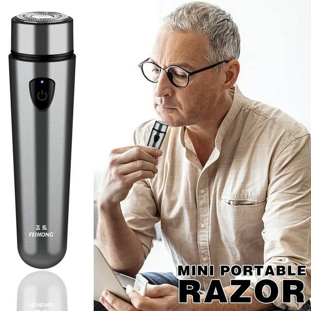 Aqestyerly Rasoir Portable USB Mini Sans Fil Rechargeable Rasoir Humide et Sec Compact de Voyage Tondeuse de Toilettage HWRETIE