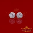 thumbnail image 6 of King of Bling's 925 Yellow Sterling Silver 0.74ct Cubic Zirconia Women's Hip Hop Flower Earrings, 6 of 12