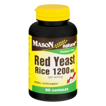 Mason Natural Red Yeast Rice 1200 MG - 60 CT (Best Red Yeast Rice Without Citrinin)
