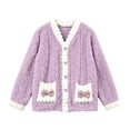 thumbnail image 5 of qelini Cardigan Pajama Set for Women Plus Size V Neck Fleece Lined Long Sleeve Top & Pants 2 Piece Winter Sleepwear Ptint Home Wear, 5 of 8