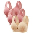 thumbnail image 1 of Woman's Embroidered Glossy Comfortable Breathable Bra Underwear No Rims, 1 of 2