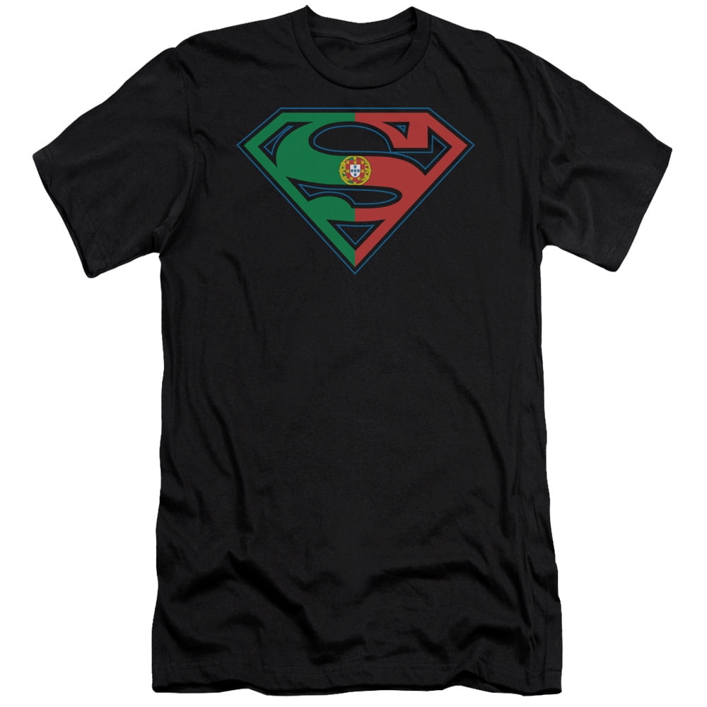 Superman DC Comics Portugal Flag Shield Adult Slim T-Shirt Tee