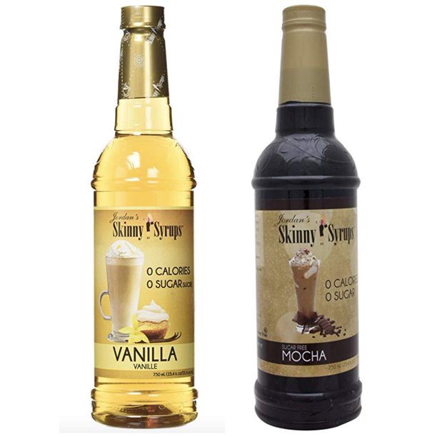 Jordan’s Skinny Syrups Sugar Free Coffee Syrup Combo Vanilla and Mocha Healthy Flavors