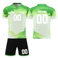 thumbnail image 1 of Custom Football Kit Set for Adult and Child, Name Number Team Logo DIY Family Match Personalized Jersey Shirt Shorts Set, Dad and Son Matching Outfits Light Green XXXXL, 1 of 6