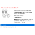 thumbnail image 2 of Automatic Transmission Filter Kit - Compatible with 1991 - 1995 Flxible Transit Bus Metro 30 1992 1993 1994, 2 of 2