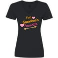 thumbnail image 3 of Inktastic I'm Grandma's Favorite with Arrow and Hearts in Pink Women's V-Neck T-Shirt, 3 of 5