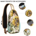 thumbnail image 3 of Sunflower and Butterfly Design Sling Backpack with Lightweight Durable Construction, Adjustable Strap, Multiple Compartments for Travel, Gym, Daily Commuting, 3 of 5