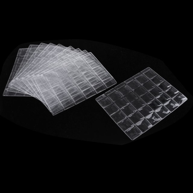 2x 10 Páginas con 300 Bolsillos para Guardar Monedas, Medallones, para álbumes para Coleccionistas, Hugo Coin Protector Holder