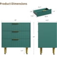 thumbnail image 7 of M optimized Fluted 3 Drawers Dresser for Bedroom, Wooden Chest of Drawers with Metal Handle & Legs, for Living Room, Hallway, 7 of 7