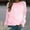 Pink, variant on Womens Plus Size Tops 2023 Fashion Casual Long Sleeve Round Neck Solid Ladies Sweatshirt Tops Blouse on Clearance