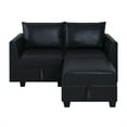 thumbnail image 5 of Naomi Home Elizabeth Modern DIY Collection-Color:Black,Fabric:Air Leather,Style:Loveseat with Ottoman, 5 of 12
