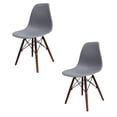 thumbnail image 1 of Set de 2 Silla Eames MUNDO IN Gris Con Base Color Nogal, 1 of 8