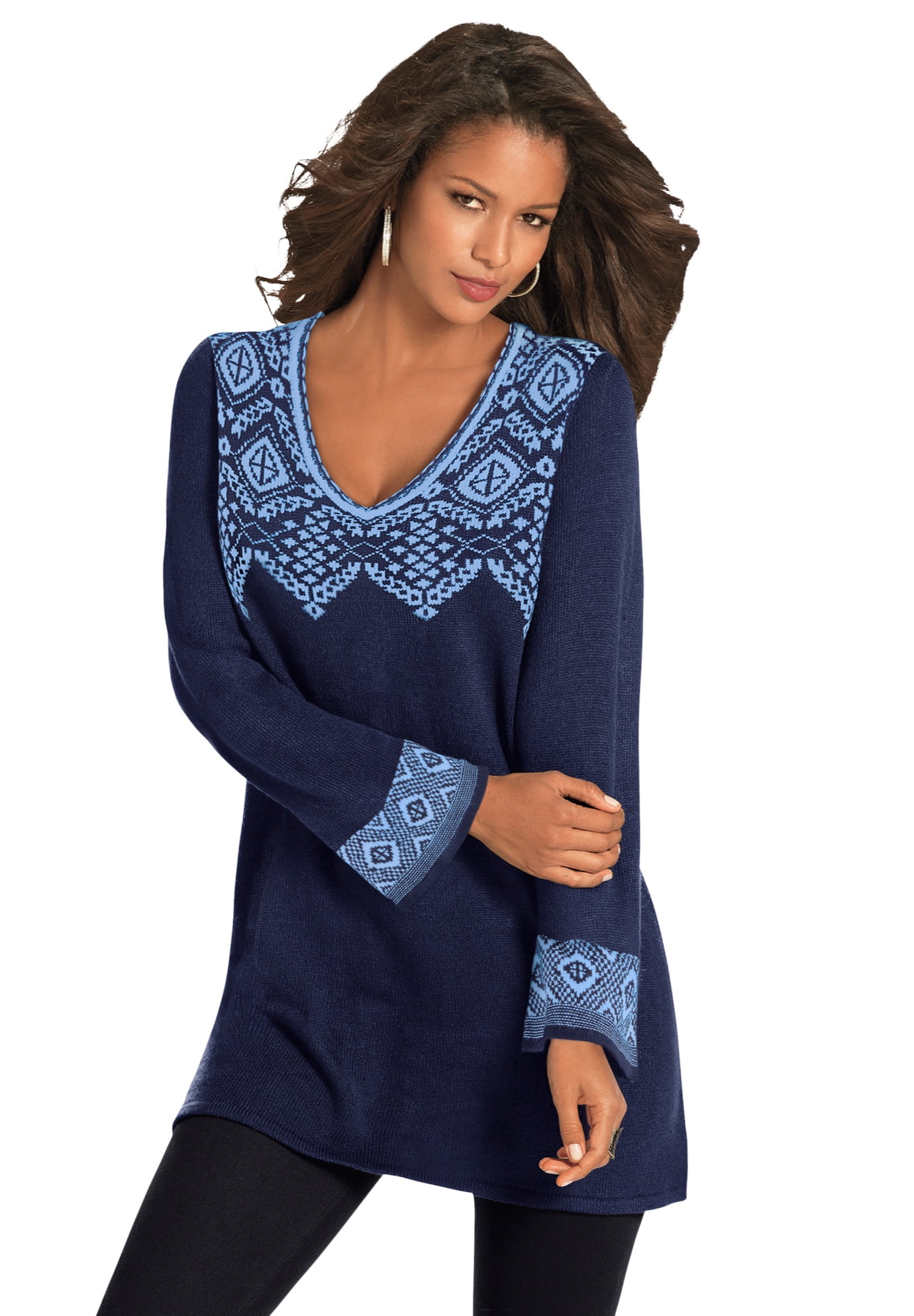navy blue tunic sweater