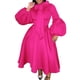 thumbnail image 3 of Gibobby Vestido sexy para mujer Vestido de noche Tallas grandes Vestido de fiesta con para mujer Falda Vestido de manga corta Vestidos para mujer(Rosa caliente,XL), 3 of 5