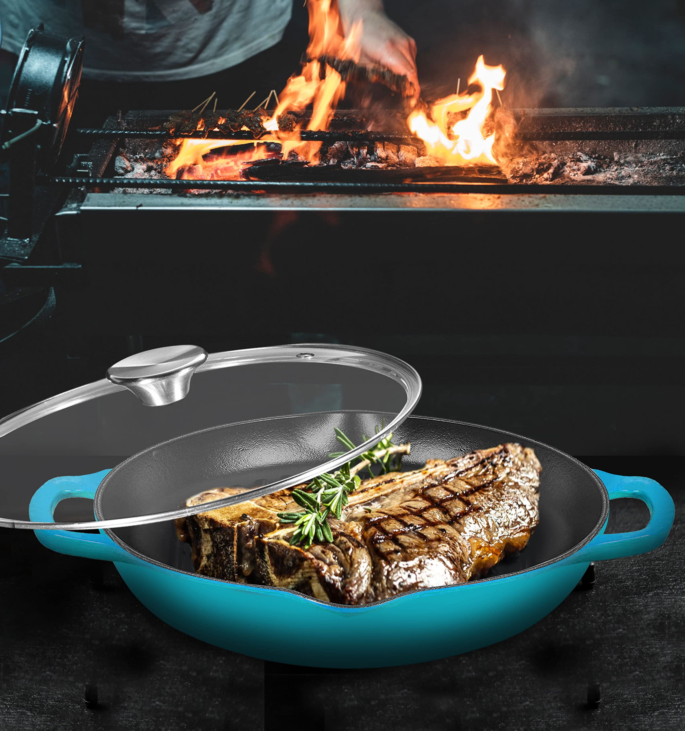 Round Cast Iron Griddle, Cast Iron Baking Pan Unparalleled Heat Retention  Easy To Even Heating For Lake Fishing For Climbing 