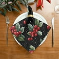 thumbnail image 2 of 1 Pack 20'' x20" Satin Table Napkins Dinner Napkins for wedding Party Decoration events Red Holly Berries Pattern, 2 of 6