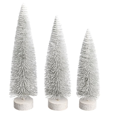 Vickerman 12 -14 -16 White Oval Pine Artificial Christmas Tree Set of 3