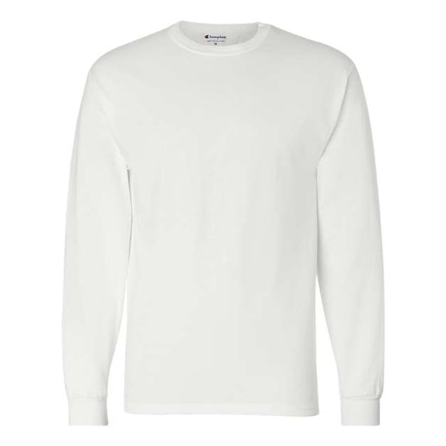 Camiseta de manga larga sin etiqueta Champion para hombre, grande, color blanco Campeón CC8C
