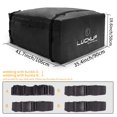 thumbnail image 2 of LUCKUP Roof Rack Car Cargo Carrier Bag, 18.5 Cubic Feet Rooftop Box, Waterproof & Reliable with Anti-Slip Mat, Heavy Duty Wide Straps and Buckles, Compatible for All Car Models (Black), 2 of 5