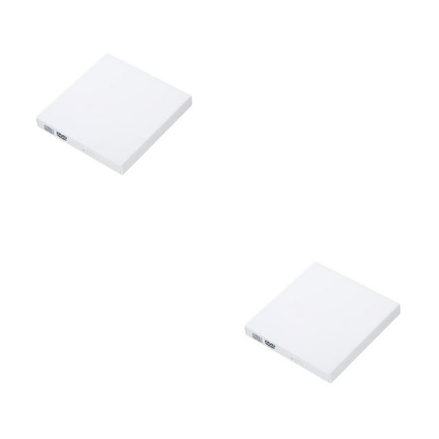 bedienty Lecteur de CD en Plastique Interface USB Antichoc Intérieur Extérieur Lecteur de DVD Ménager Réduction de Bruit Blanc 2Ensemble