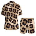 thumbnail image 2 of Womens Pajama Sets 2 Piece, V Neck Button Down Short Sleeve Pajamas for Women, Soft Polyester Homewear Lounge Set, Leopard Zebra Print Sleepwear S-3XL, 2 of 9