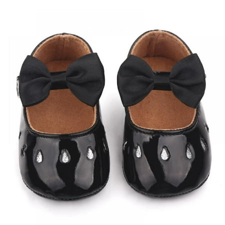 

Baby Girls PU Breathable Anti-Slip Bowknot Princess Shoes Toddler Soft Soled Walking Shoes
