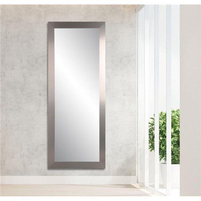 BrandtWorks BM078NM 3 in. Ultra Modern Floor Mirror, Silver