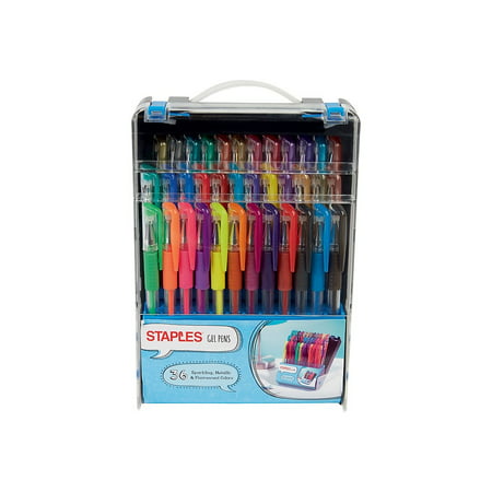 Staples Gel Pens Assorted Point Sizes and Ink Colors 36/Pack 20197