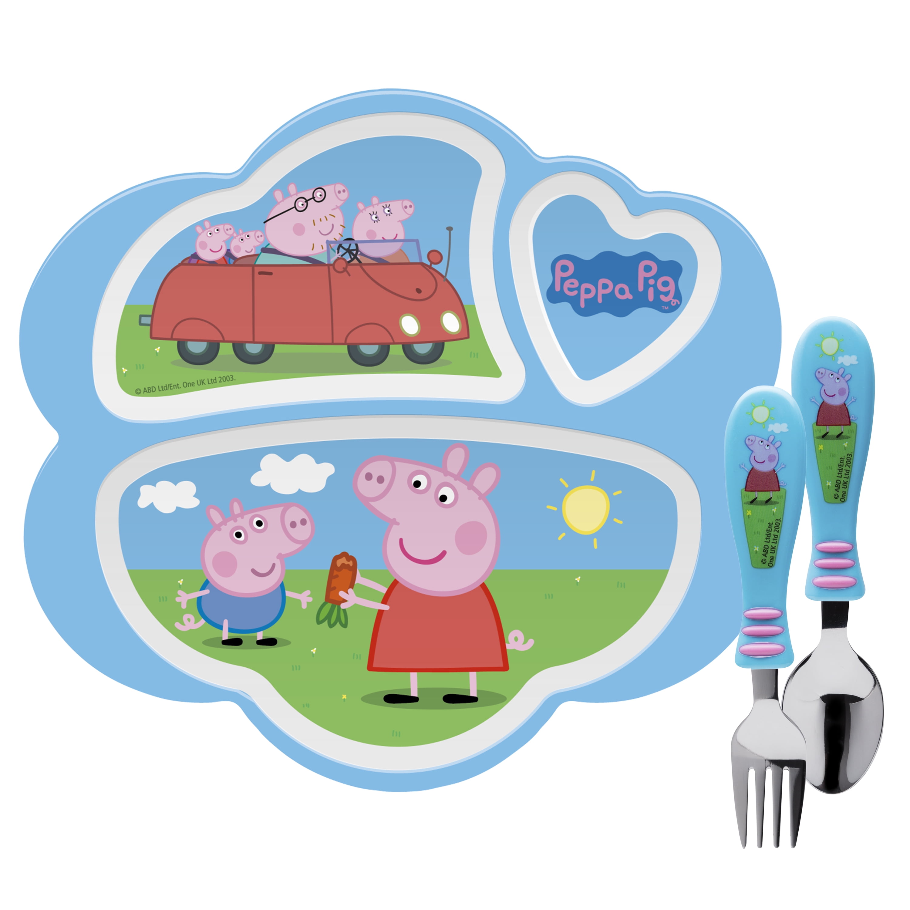 Peppa Pig Children's Plastic Cutlery Set with Pink Spoon and Fork for Kids NEW 