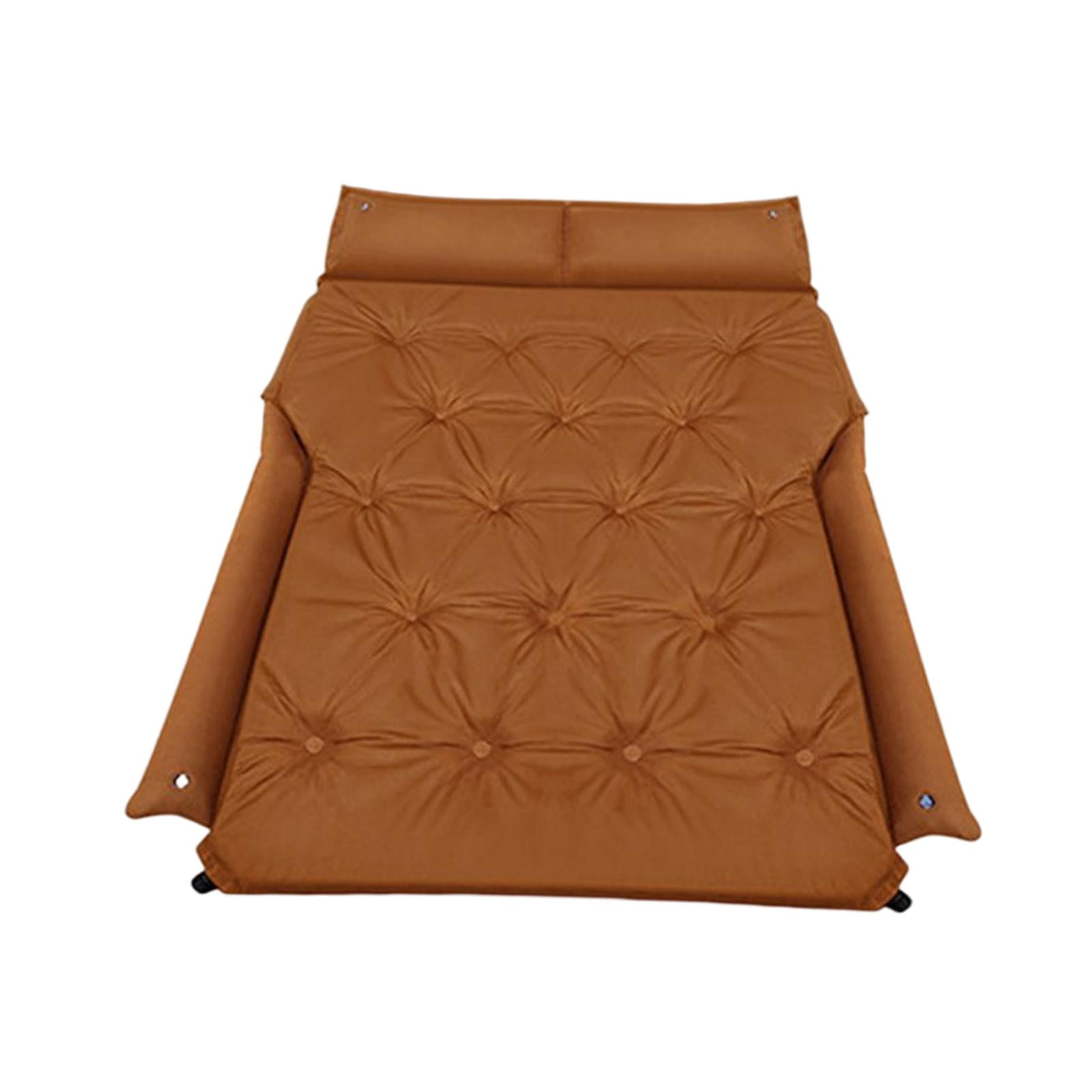 Portable SUV Automatic Air Mattress Self Inflatable Car Mattress Soft Fabric Brown