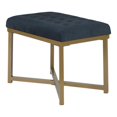 thumbnail image 1 of HomePop Banc en Métal de Style Moderne avec Siège en Velours, Fini Bleu Foncé, 1 of 11