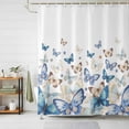 thumbnail image 6 of Bathroom Shower Curtain Abstract Country Butterfly Waterproof Shower Curtains with Hooks, Blue Yellow Farmhouse Animal Bath Curtains Bathtub Curtain Home Decor 72x84in, 6 of 9
