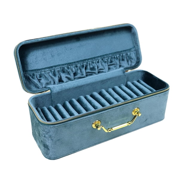Estuche para pulseras, caja almacenamiento joyas portátil, práctica y versátil, organizador joyas, caja para brazaletes para cumpleaños y Azul