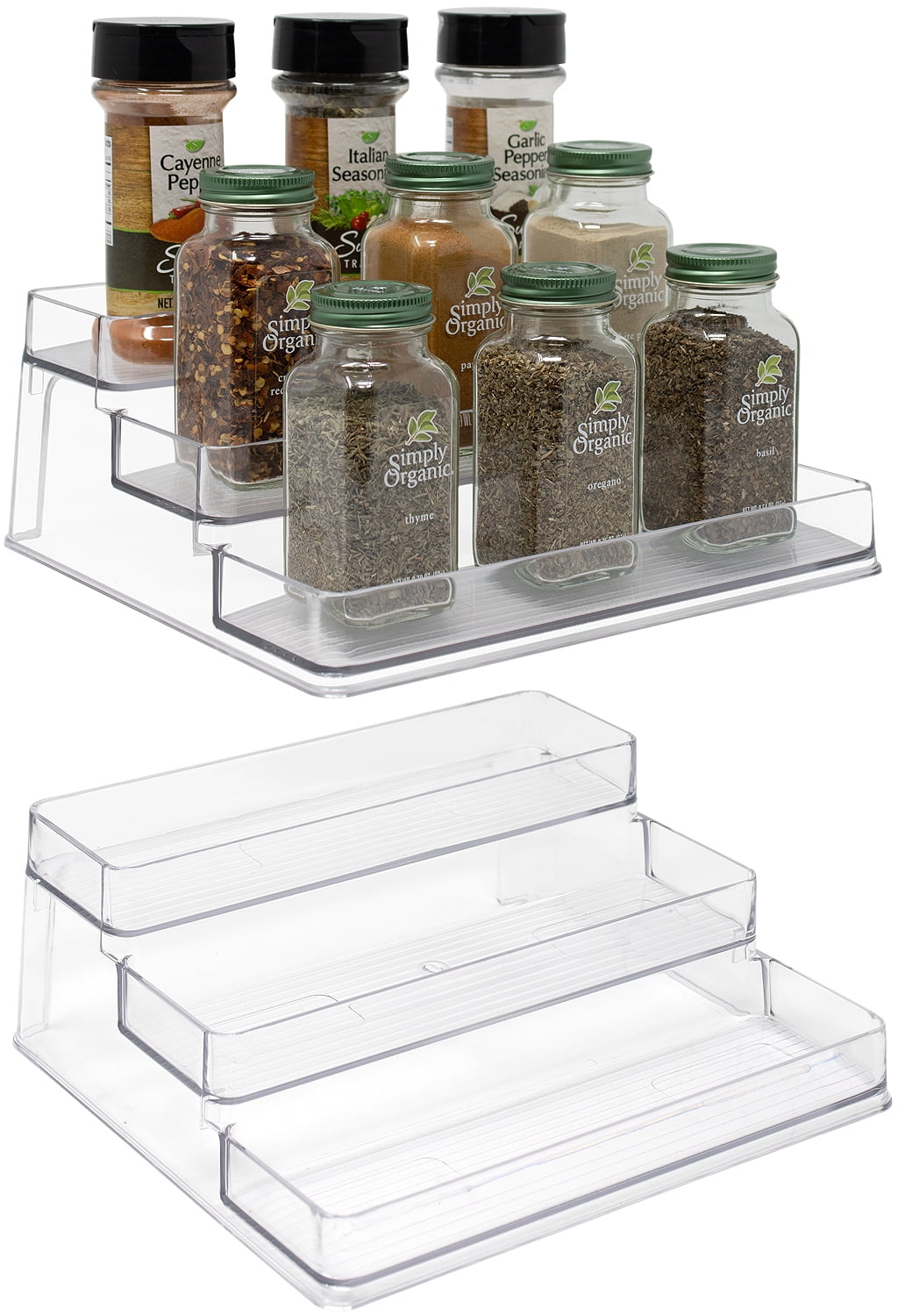 3Tier Spice Rack Step Shelf Cabinet Organizer Kitchen Seasoning Bottle Jar Stand 