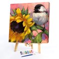 thumbnail image 2 of Cuadros Decorativos Kit de pintura por números, bricolaje, flor, titmouse, arte al óleo, imagen artesanal, decoración del hogar (3) Wdftyju de costura negro 4 estilos, 2 of 9