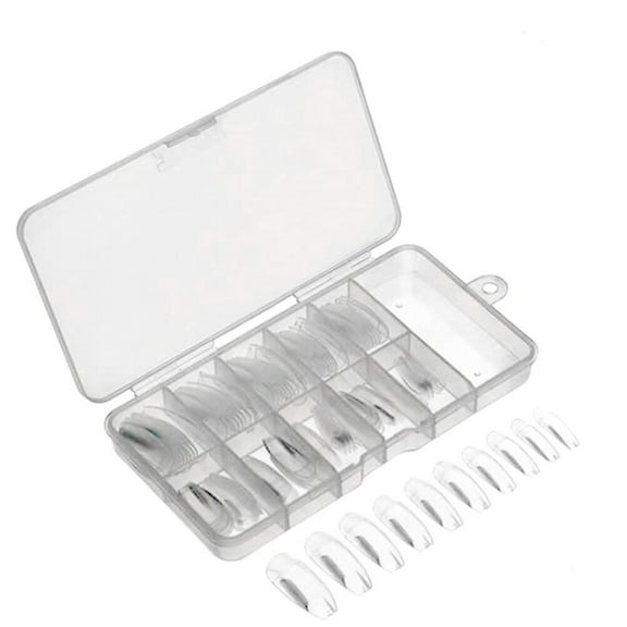 LEORX 100Pcs Toy Artificial Fingernails Fake Nail Tool Manicure Transparent for Family